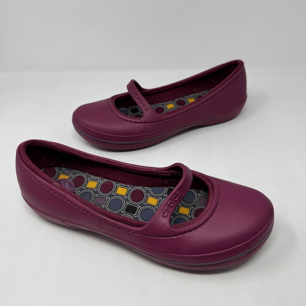 Crocs Shoes Crocband Flats Mary Jane Slip On Shoes 11092 Purple Women's Size 9